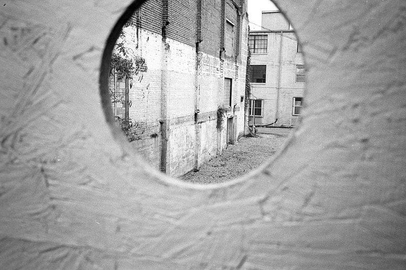 a hole in the facade