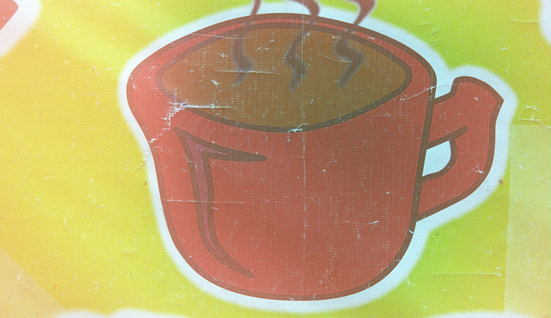 steaming mug of coffee