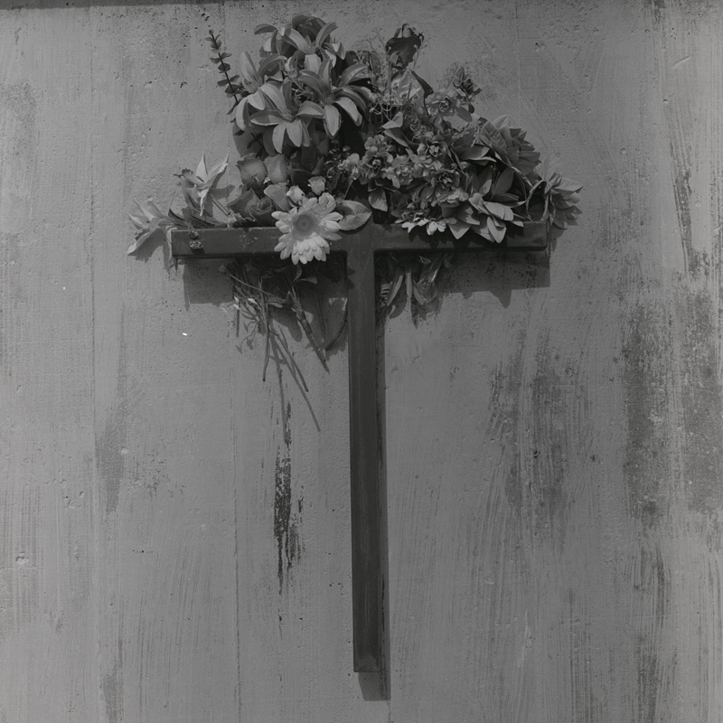 cross with flowers